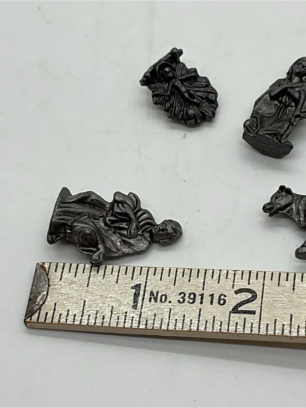 Pewter Nativity Figurine Set - Red